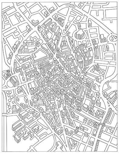 Hand drawn map of Leicester city