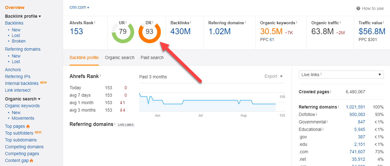 Link building screenshot